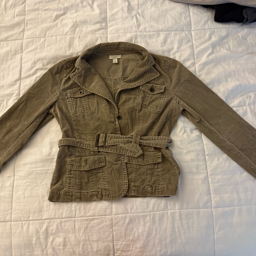 LOFT Khaki Belted Blazer